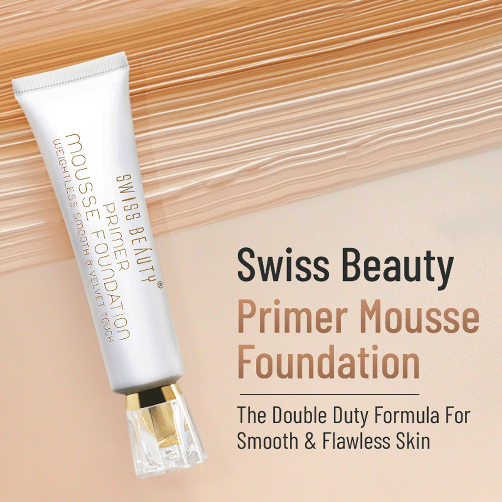 Swiss Beauty Primer Mousse Foundation - 3 Natural Beige - Distacart