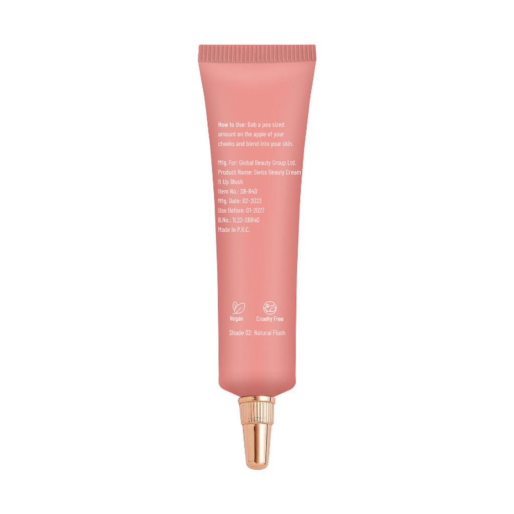 Swiss Beauty Cream It Up Blusher With Shea Butter , Multi-Functional , Matte Finish - 2 Natural Flush - Distacart