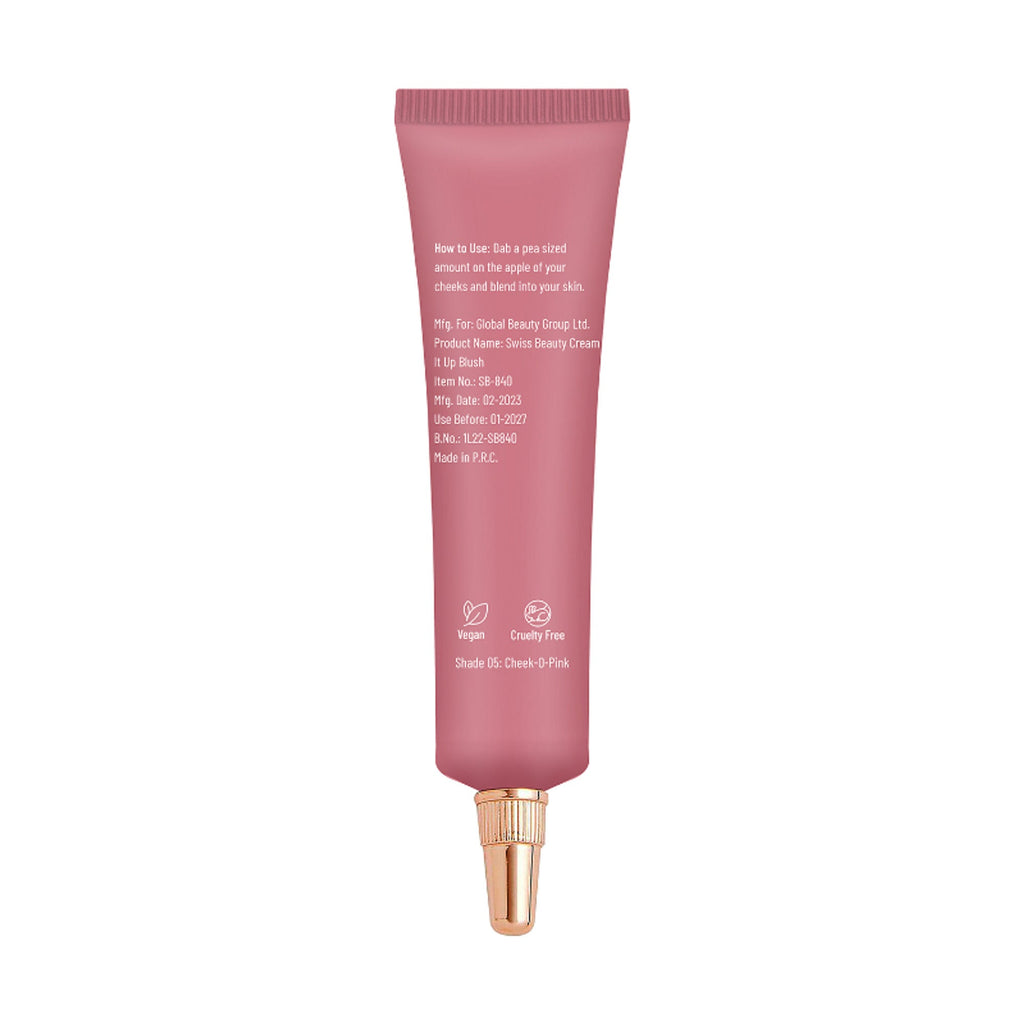 Swiss Beauty Cream It Up Blusher With Shea Butter , Multi-Functional , Matte Finish - 5 Cheek-o-pink - Distacart