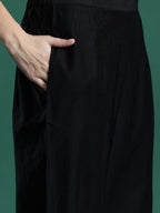 Indo Era Ethnic Motifs Zari Embroidered Liva Kurta With Trousers & Dupatta - Distacart