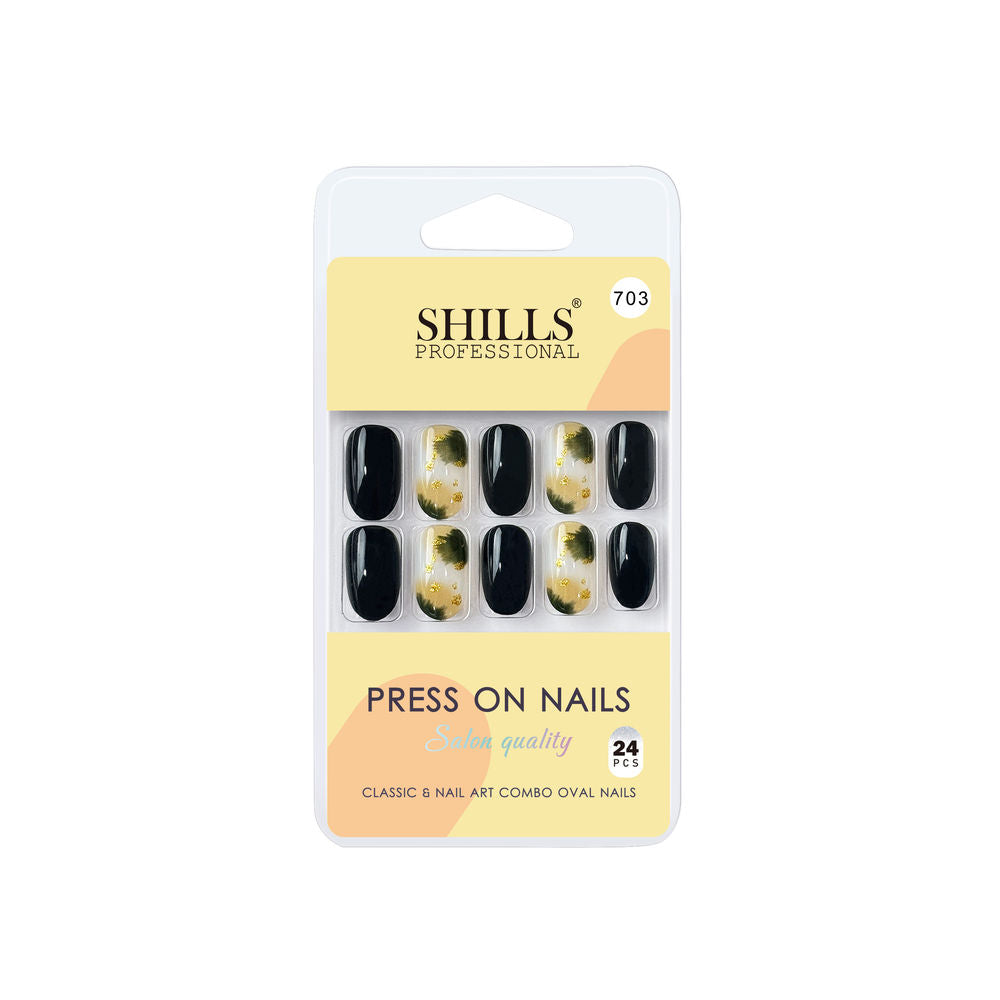 shills professional reusable press on nails oval spn703