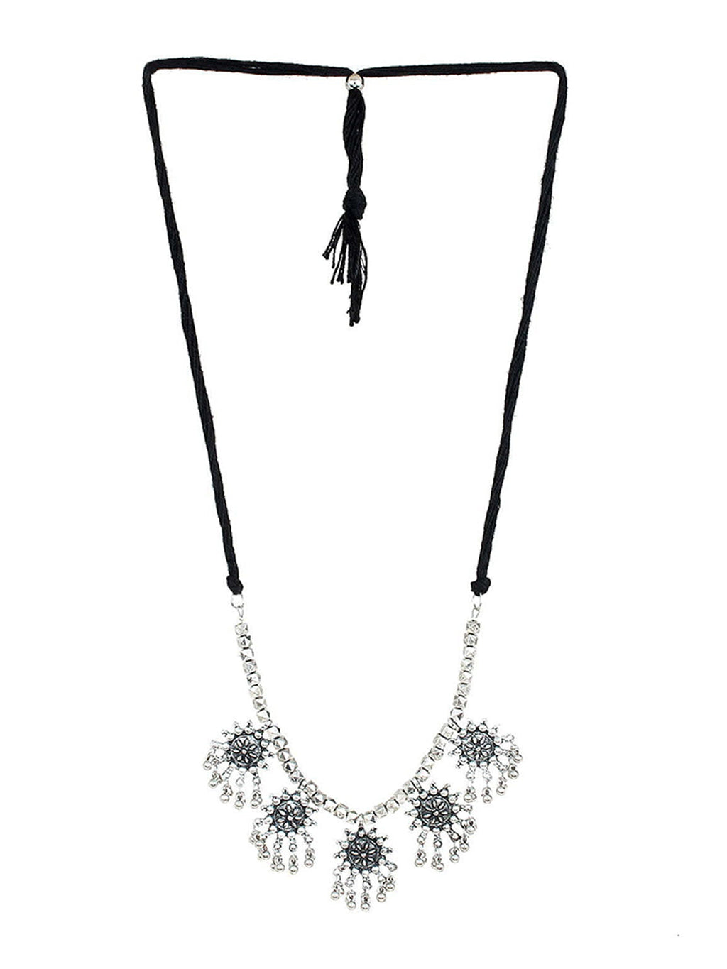 Cardinal Silver-Toned Oxidised Jewellery Set - Distacart