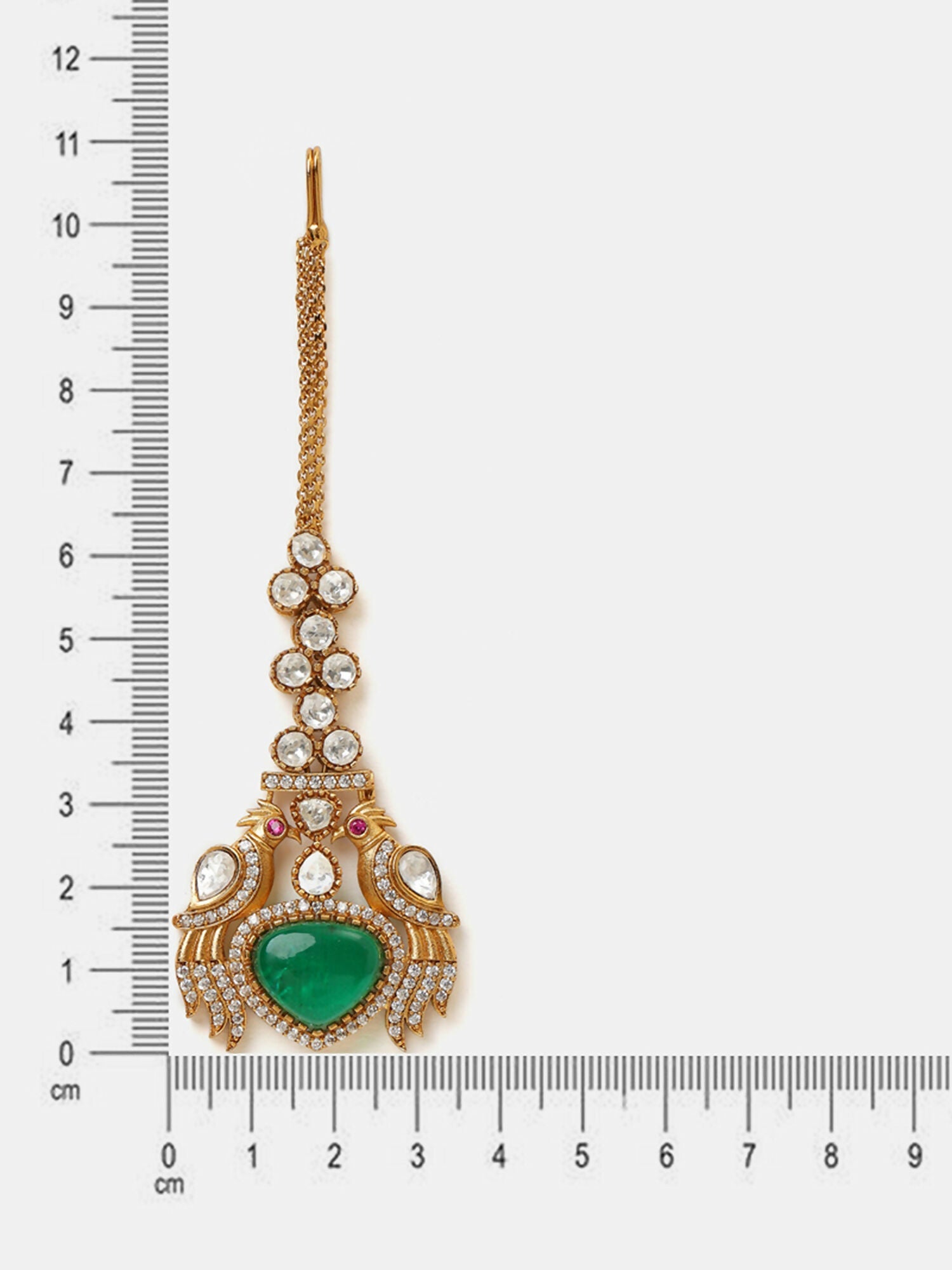 Ruby Raang Heart Kundan Maang Tikka - Distacart