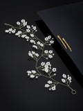 Panash Women Gold-Toned & White Beaded Tiara - Distacart