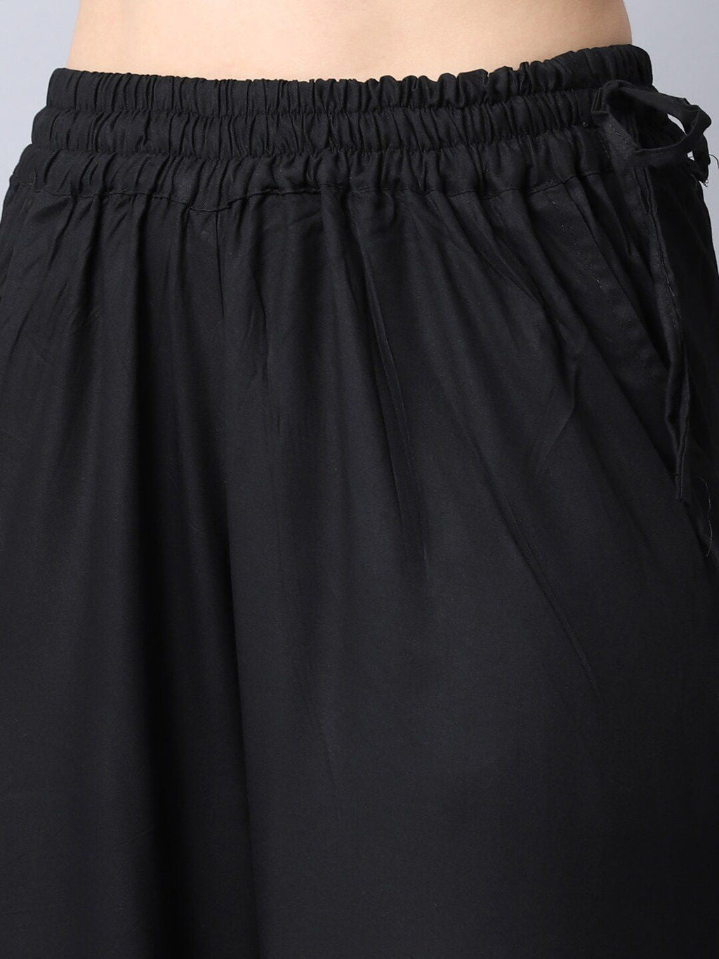 TAG 7 Women Black Flared Ethnic Palazzos