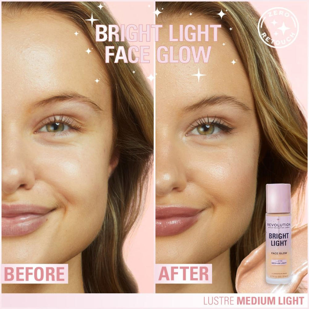 Makeup Revolution Bright Light Face Glow - Lustre Medium - Distacart