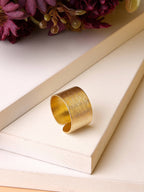 NVR Women Gold-Polished Solid Adjustable Finger Ring