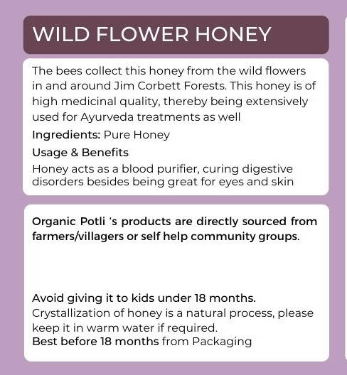 Organic Potli Wild Flower Honey