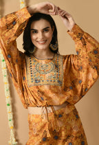 Joban Fashion Mustard Maslin Kurta Set