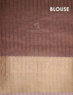 Light Rust Colour Floral Printed Semi Chanderi Saree By Gayathri Reddy Designer Studio