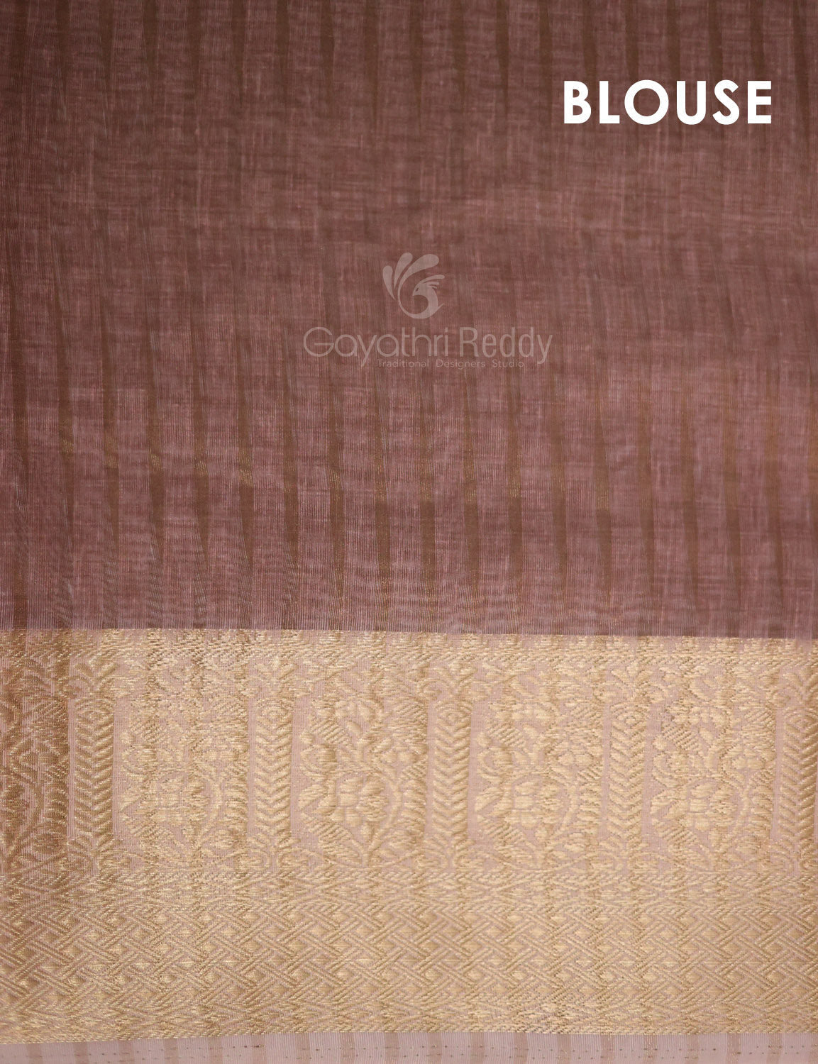 Light Rust Colour Floral Printed Semi Chanderi Saree By Gayathri Reddy Designer Studio