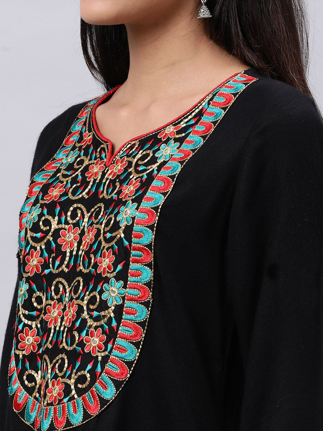 Souchii Women Ethnic Motifs Yoke Design Mirror Work Beautiful Kurta - Distacart