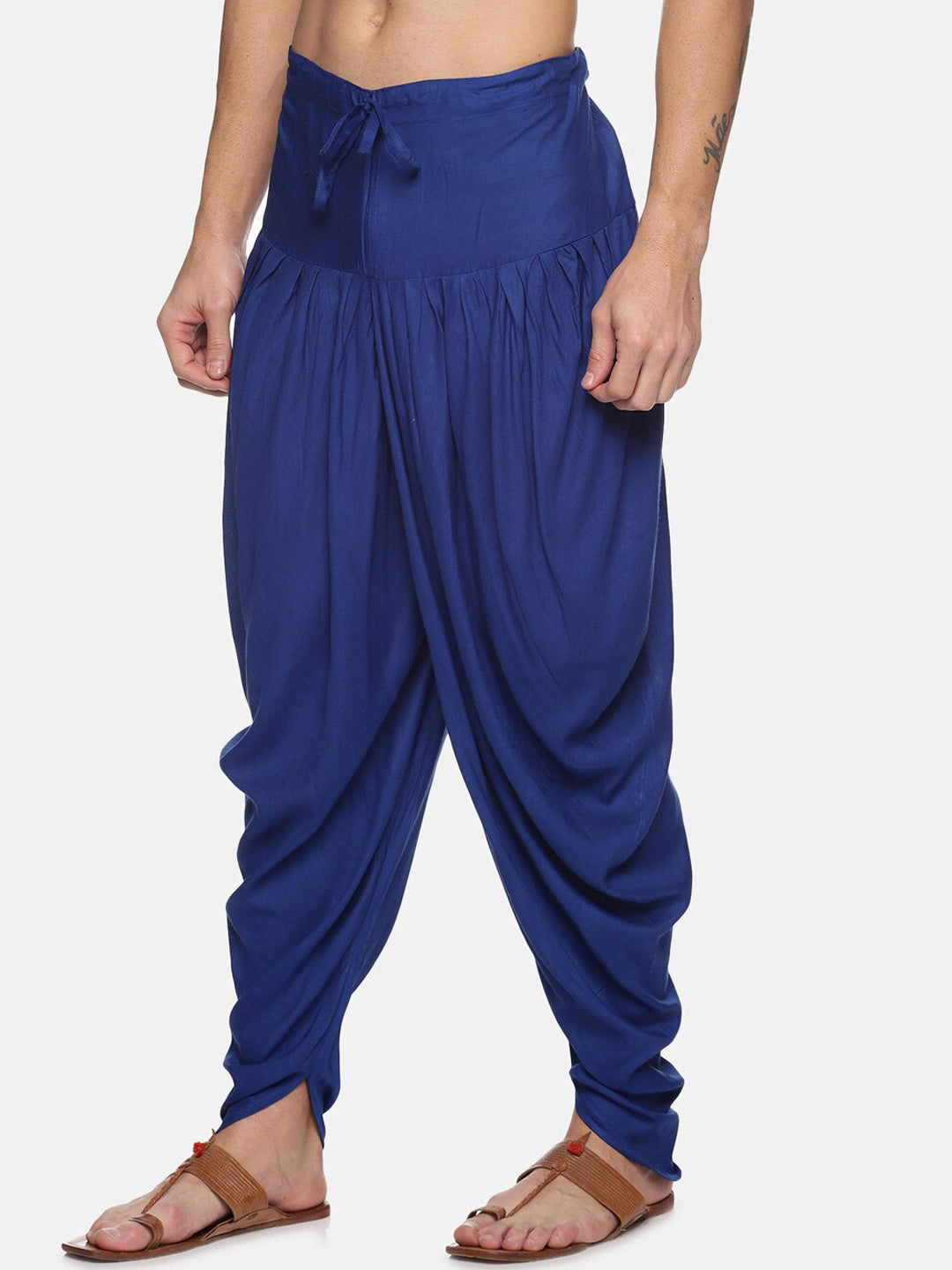 Sethukrishna Men Navy Blue Solid Dhoti Pant - Distacart