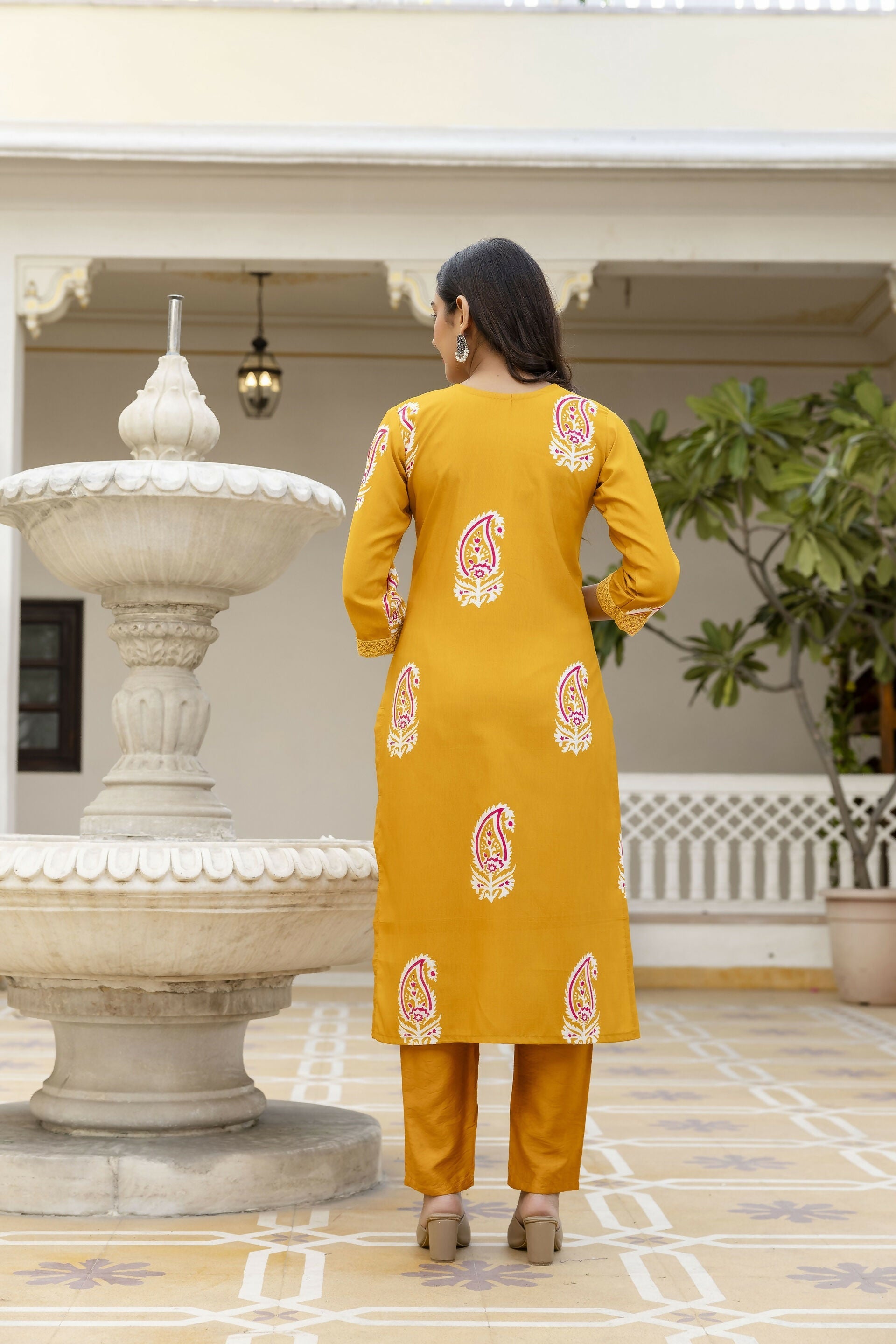 The52 Women's Beautiful Rayon Fabric Printed Work Straight Kurta Pant and Dupatta Set - Distacart