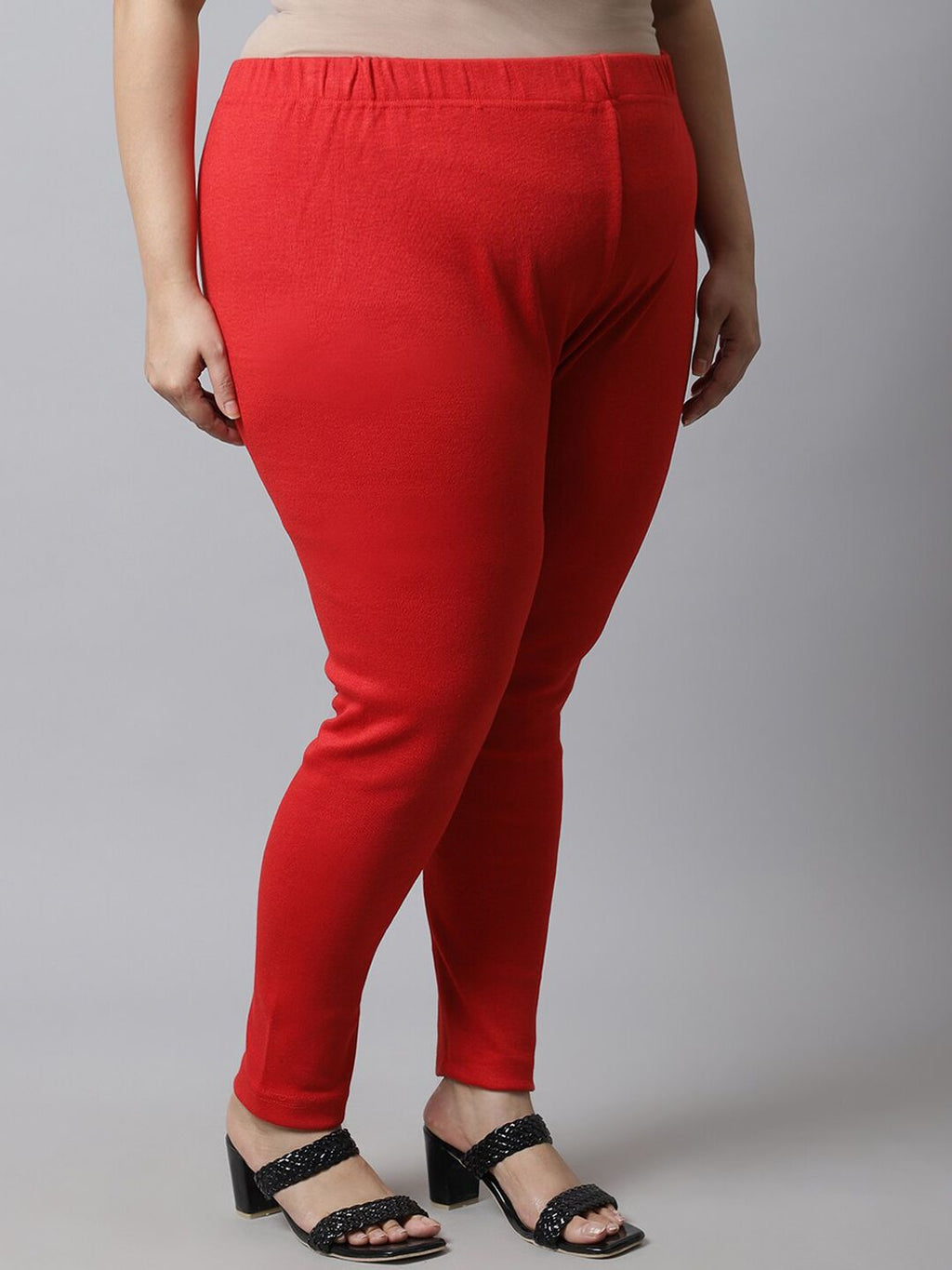 TAG 7 Women Red Plus Size Solid Ankle-Length Leggings