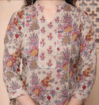 Miravan Womens Pure Cotton Straight Floral Printed Kurta With Palazzo-Multicolor - Distacart
