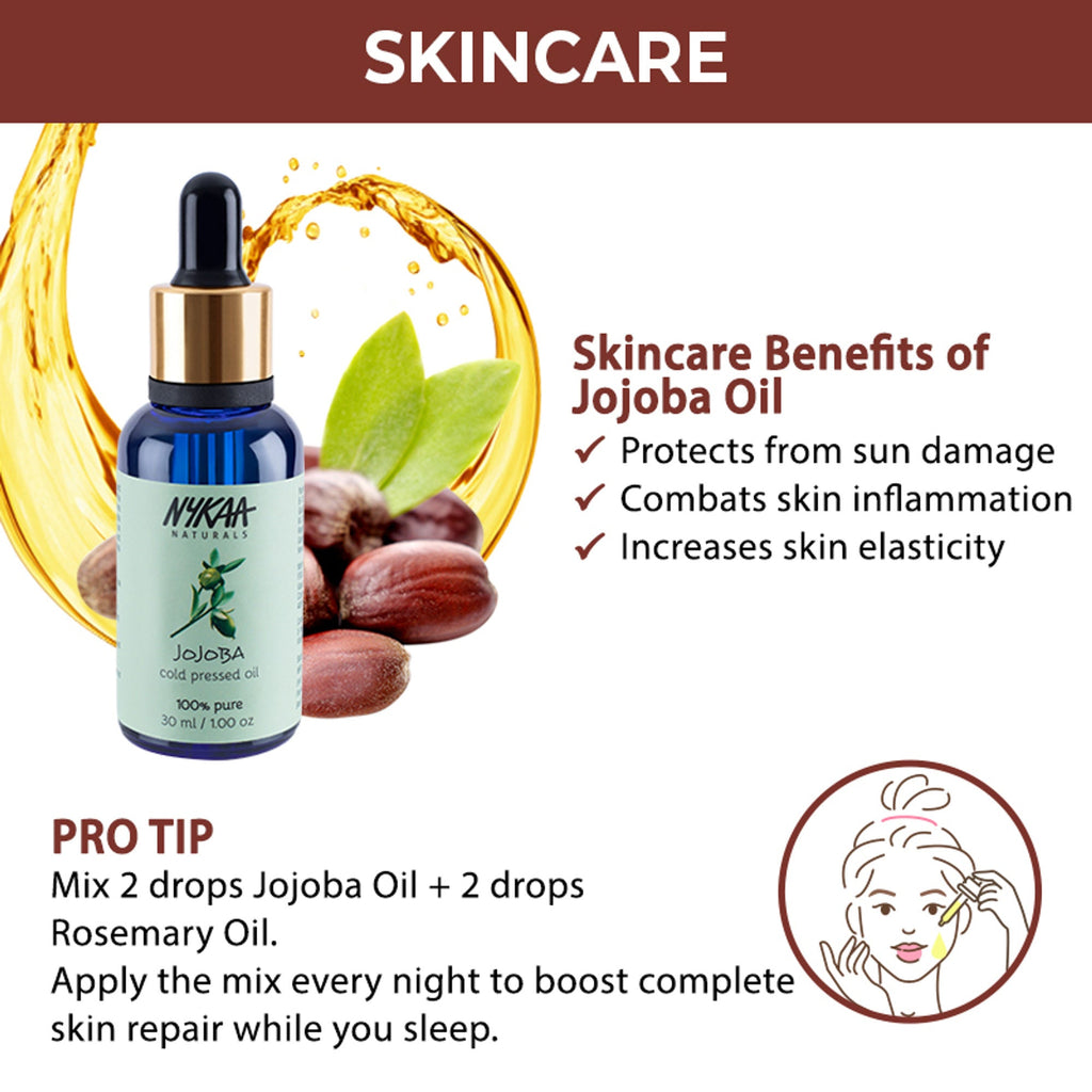 Nykaa Naturals Jojoba 100% Pure Cold Pressed Face Oil-Deep Hydration & Nourishment - All Skin Types