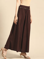 TAG 7 Women Rayon Flared Palazzos