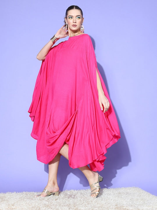 InWeave Fuchsia Rayon Cowel Style Kaftan - Distacart