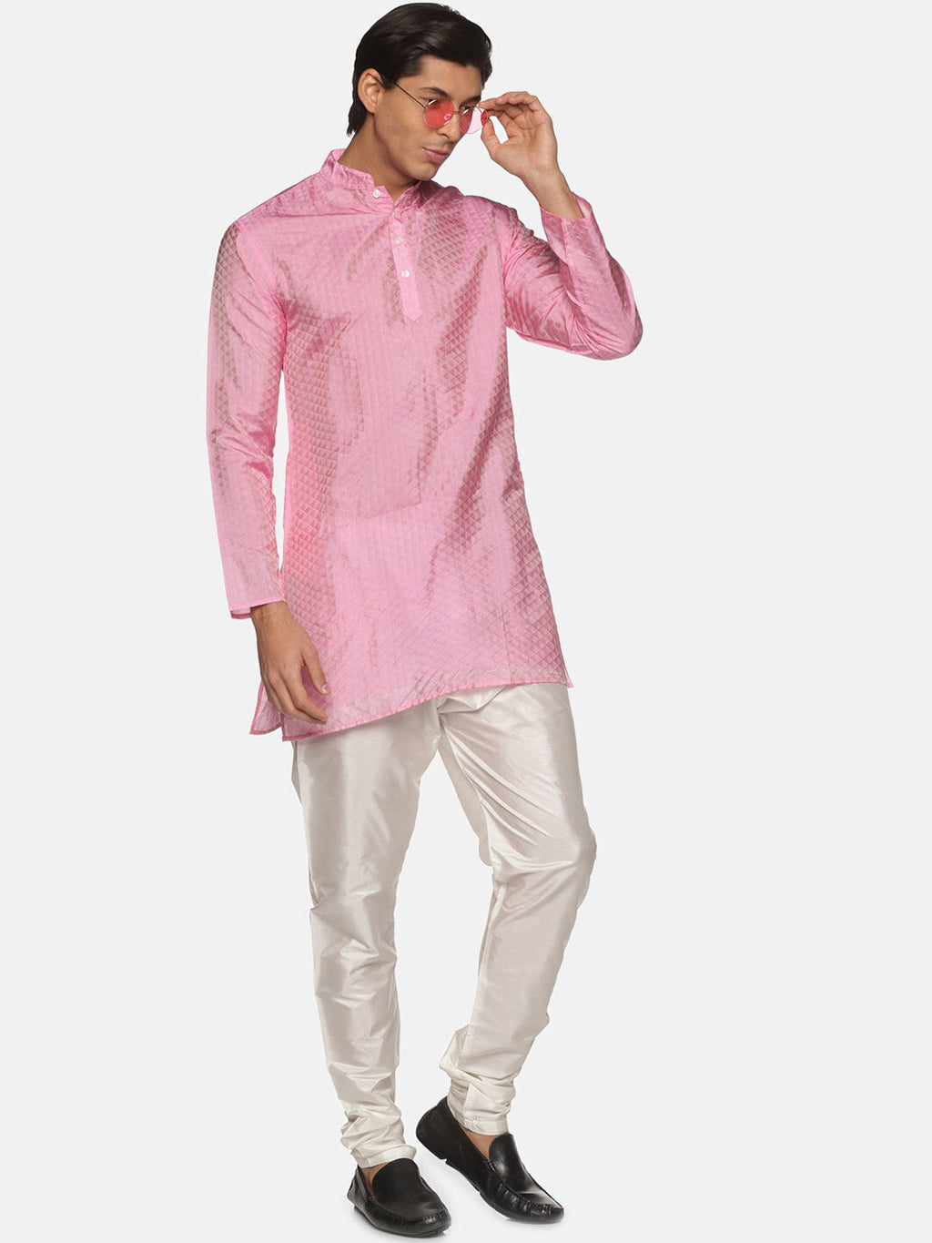 Sethukrishna Men Pink Kurta with Churidar - Distacart