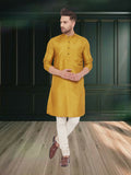 Even Apparels Men's Art Silk Beige Kurta