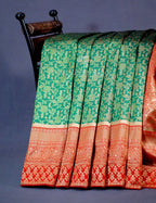 Shades of Green Floral Designbanaras Semi Silk Saree By Gayathri Reddy Designer Studio