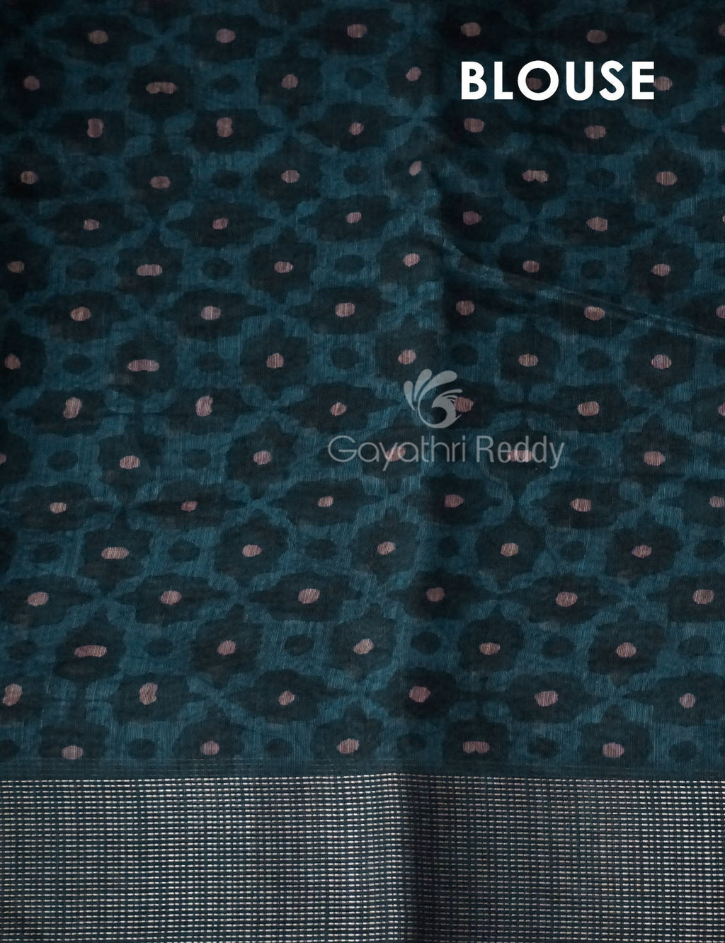 Light Green Lotus Print Semi Chanderi Saree By Gayathri Reddy Designer Studio - Distacart