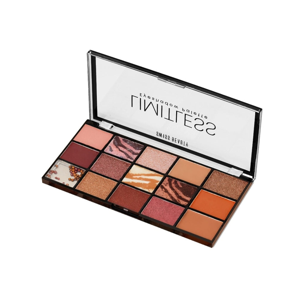 Swiss Beauty Limitless Eyeshadow Palette - Mattes, Shimmers & Metallics - 02 Sun Glazed - Distacart