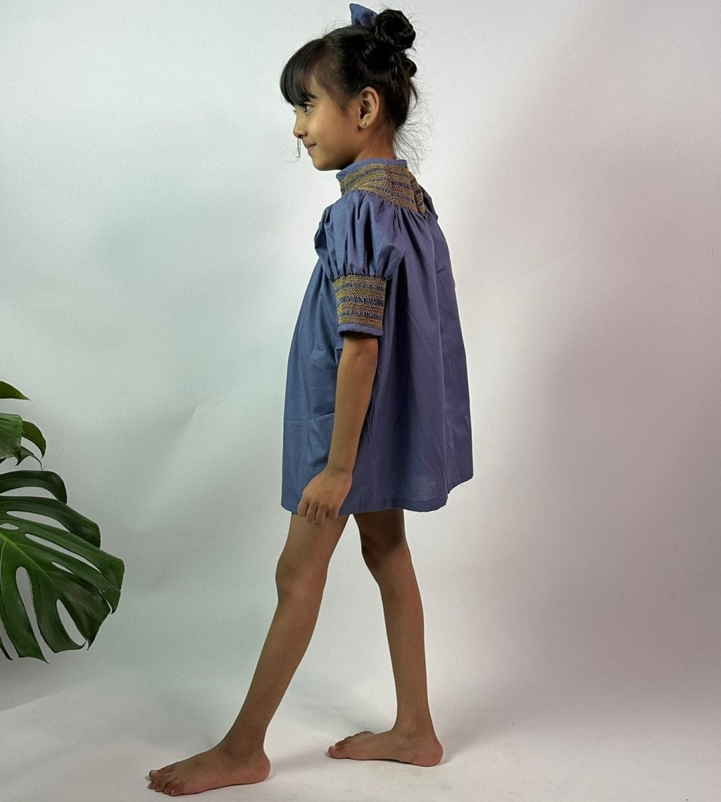 ArthLife Indigo Smocked Dress