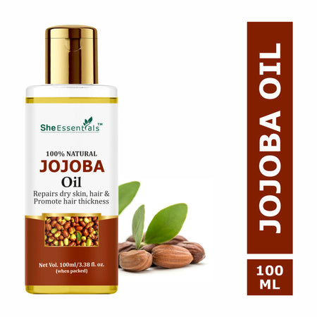 She Essentials Pure Cold Pressed Natural Unrefined Jojoba Oil For Face, Hair & Skin