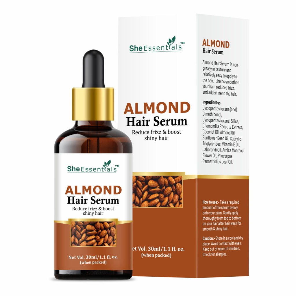 She Essentials Almond Oil Hair Serum Remove Roughness & Frizz