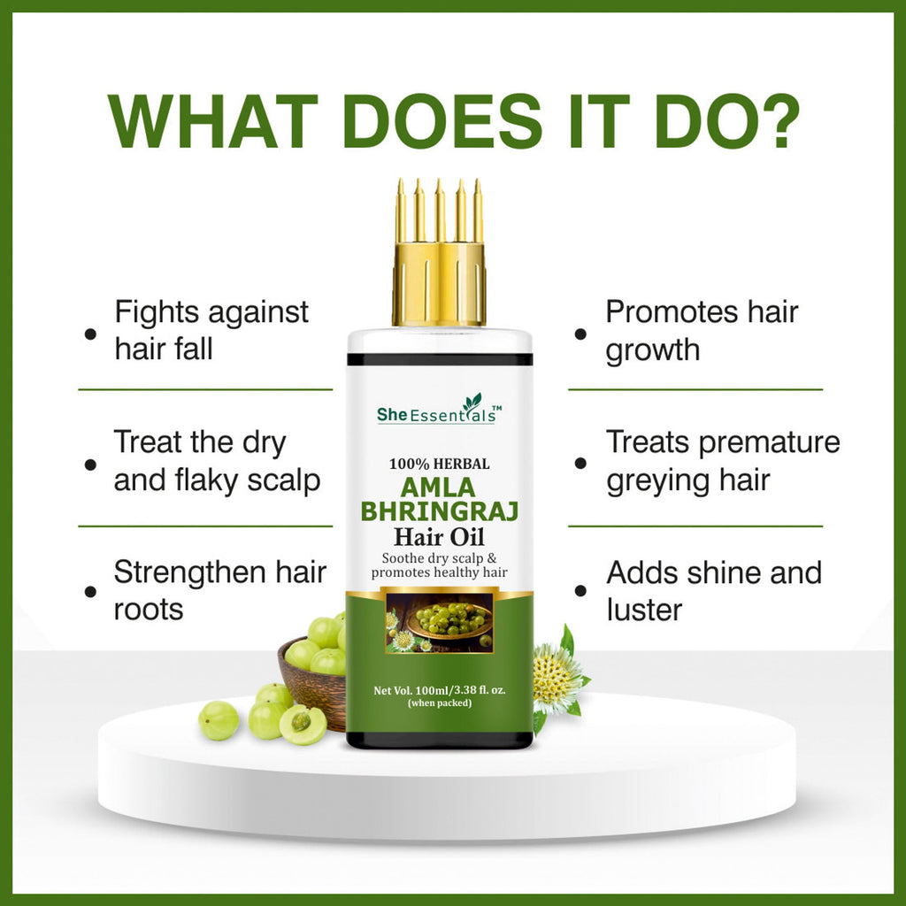 She Essentials Amla Bhringraj Hair Oil For Anti Dandruff & Hair Growth