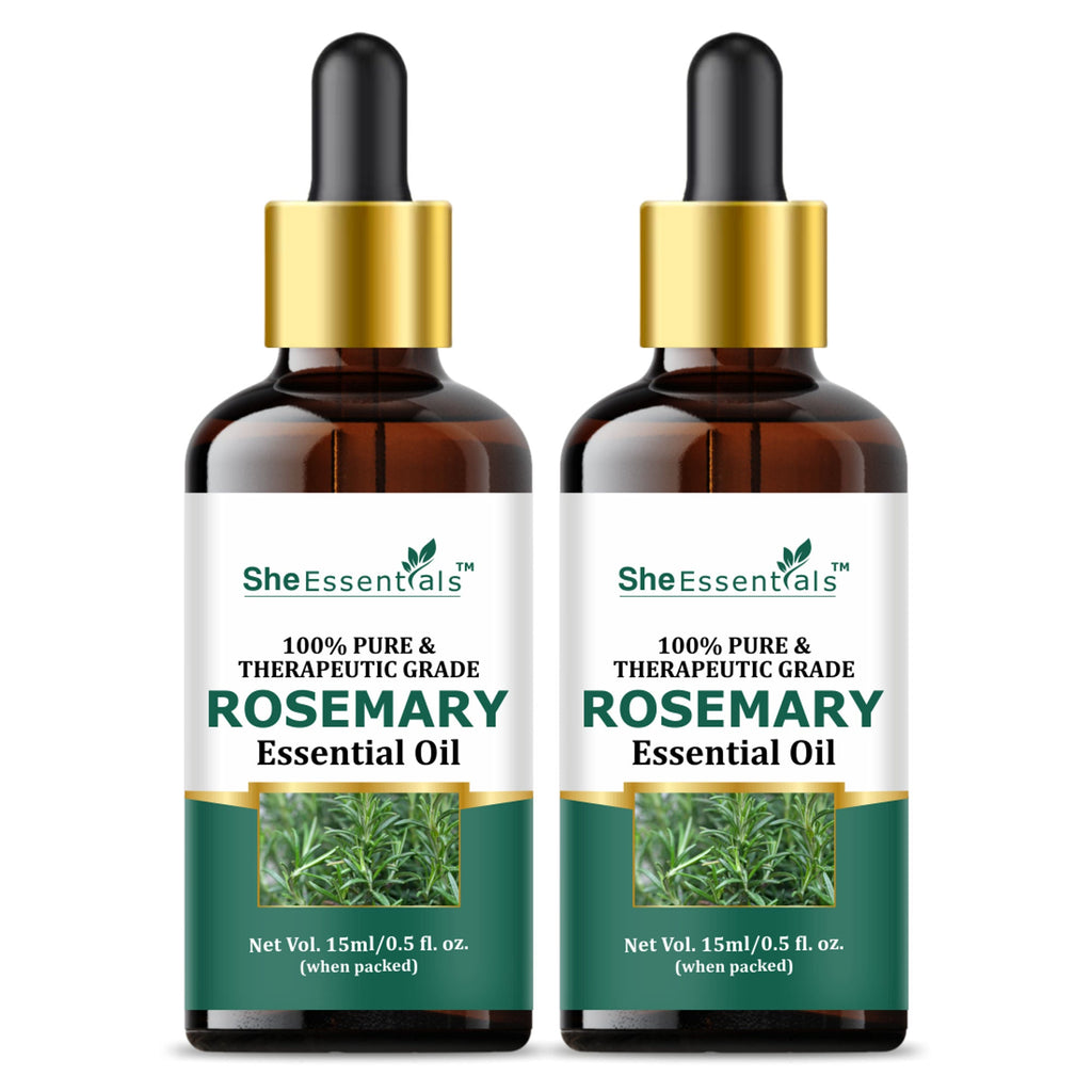 She Essentials Rosemary Essential Oil For Hair Growth & Longer Hair - 100% Pure & Natural
