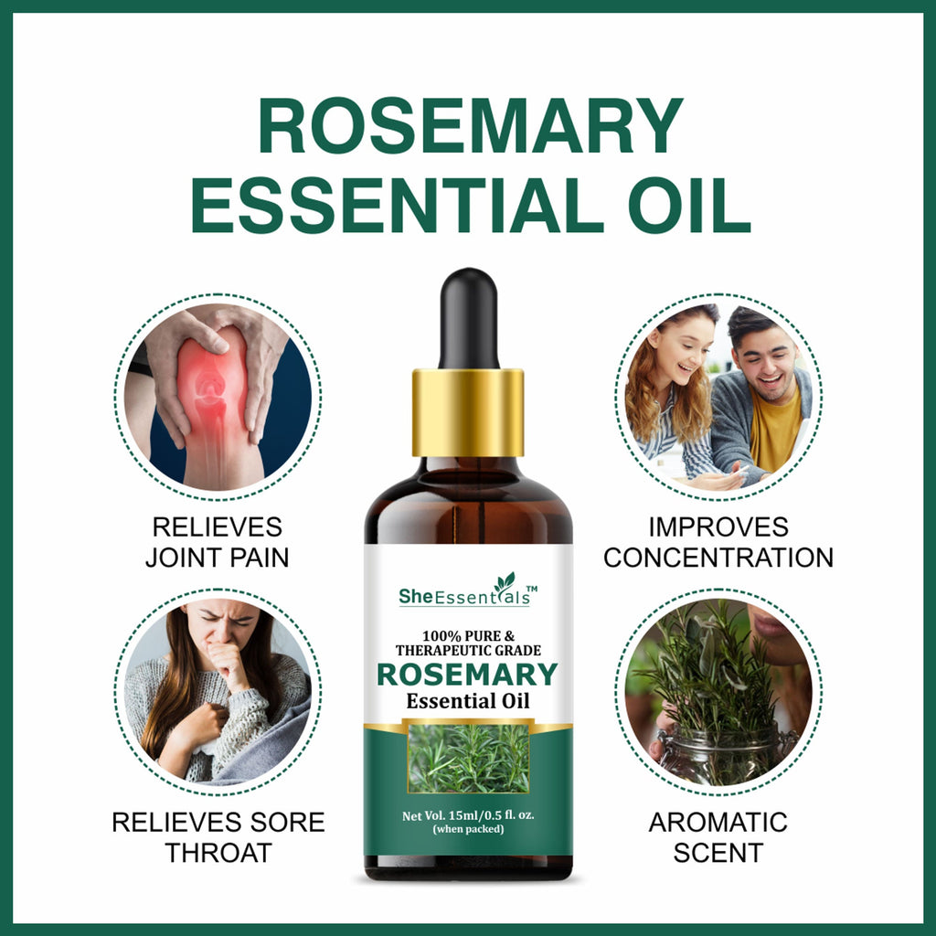 She Essentials Lavender & Rosemary Essential Oil For Hair & Skin Combo