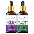She Essentials Lavender & Rosemary Essential Oil For Hair & Skin Combo