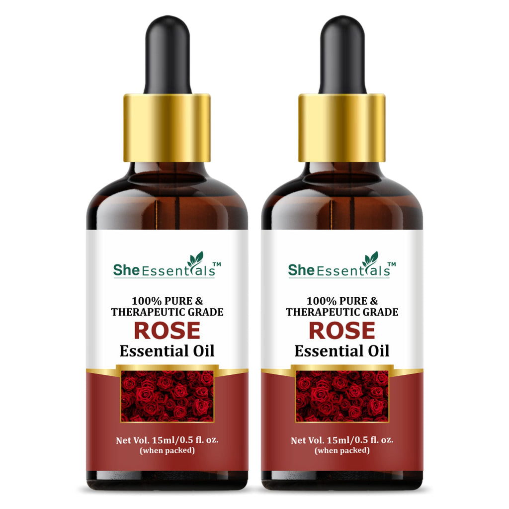She Essentials Rose Essential Oil For Glowing & Brightening Skin - 100% Natural