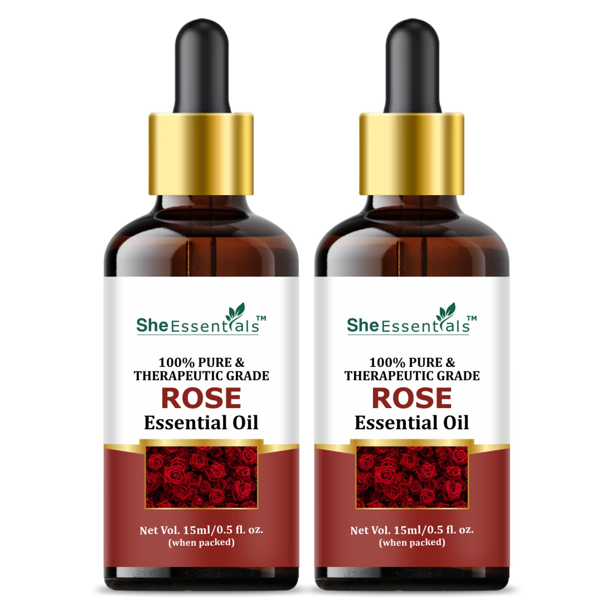 She Essentials Rose Essential Oil For Glowing & Brightening Skin - 100% Natural