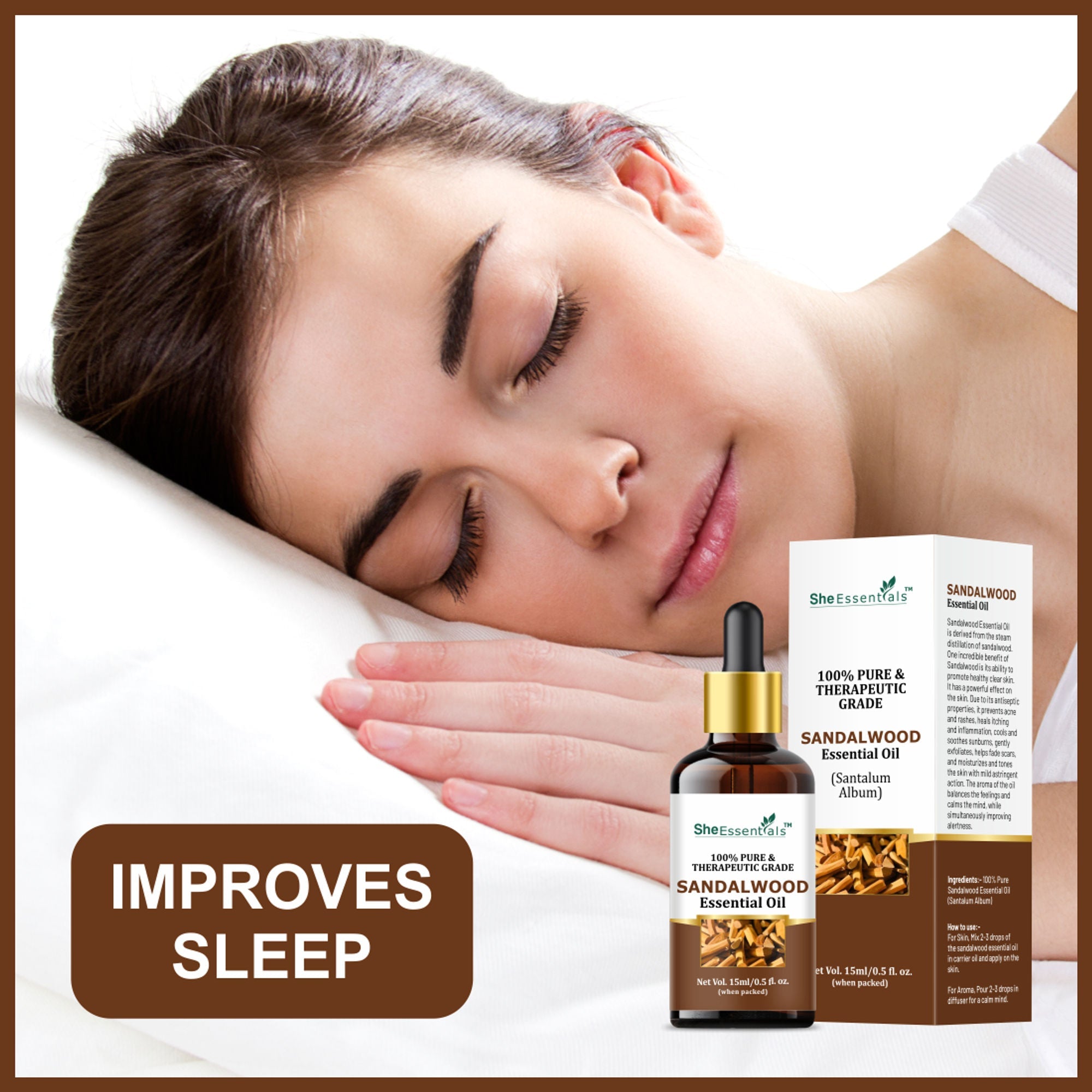 She Essentials Sandalwood & Tea Tree Essential Oil Combo - Hair & Skin