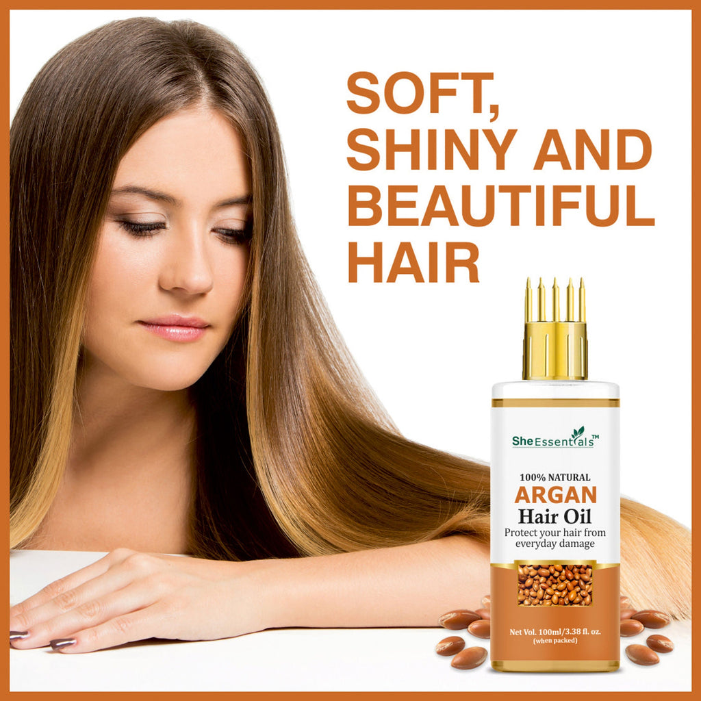 She Essentials Argan Carrier Oil, Rosemary & Tea Tree Essential Oil - Skincare & Hair Care