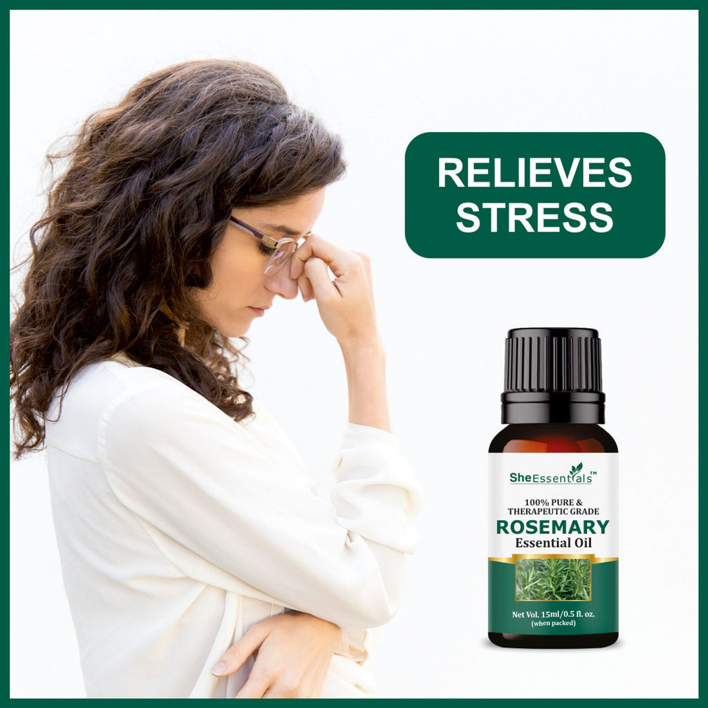 She Essentials Rosemary Essential Oil & Castor Oil Combo For Haircare & Skincare
