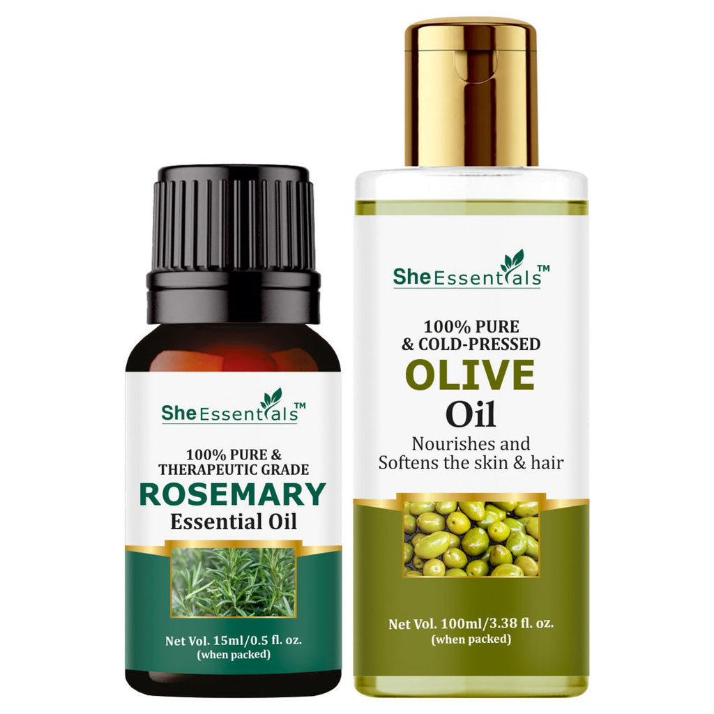 She Essentials Olive Oil & Rosemary Essential Oil For Hair Growth
