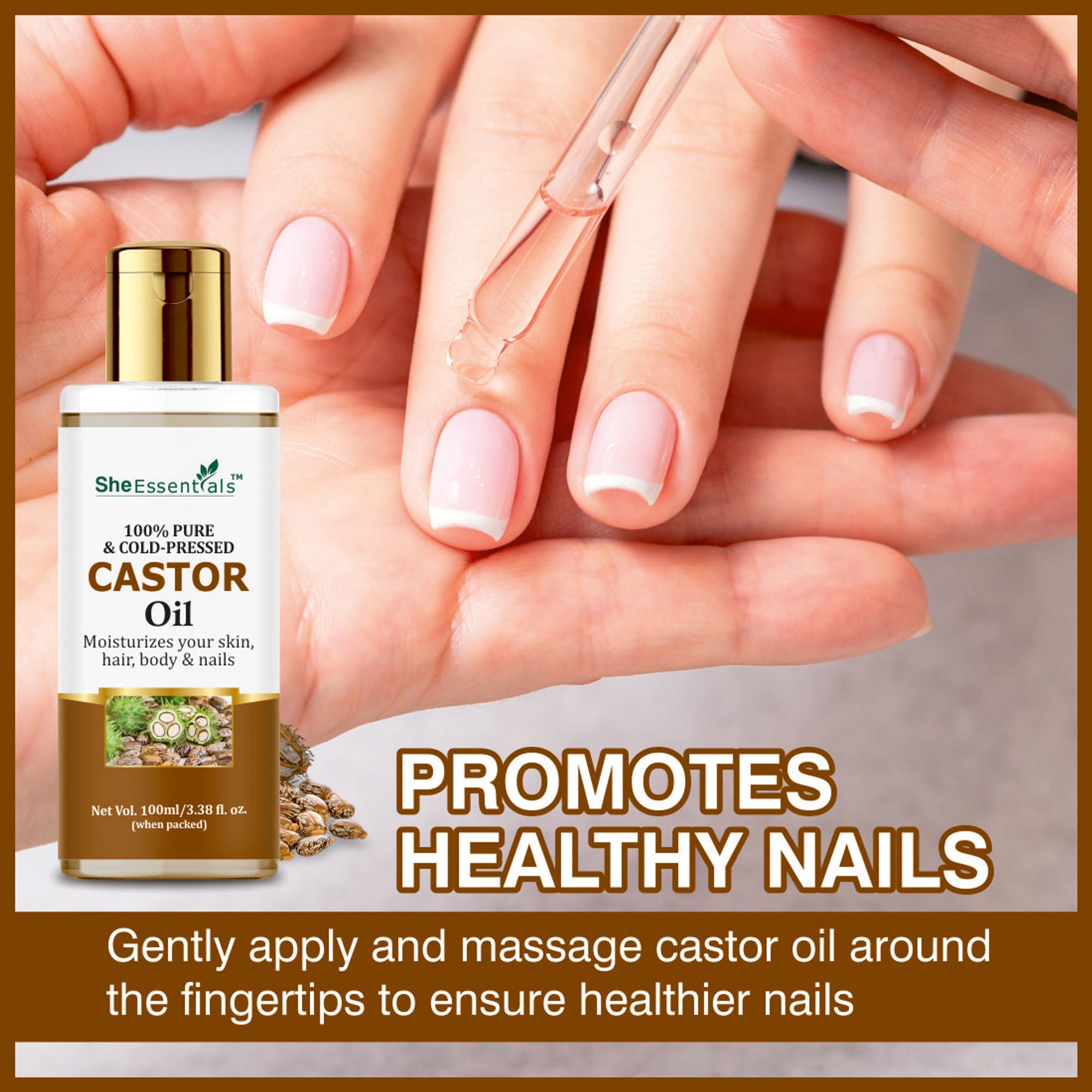 She Essentials 100% Pure Castor & Olive Oil For Skincare & Haircare