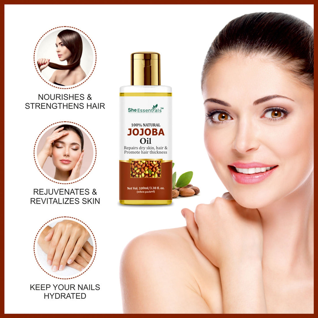 She Essentials Rosemary, Jojoba & Tea Tree Essential Oil For Hair Growth, Acne & Dandruff