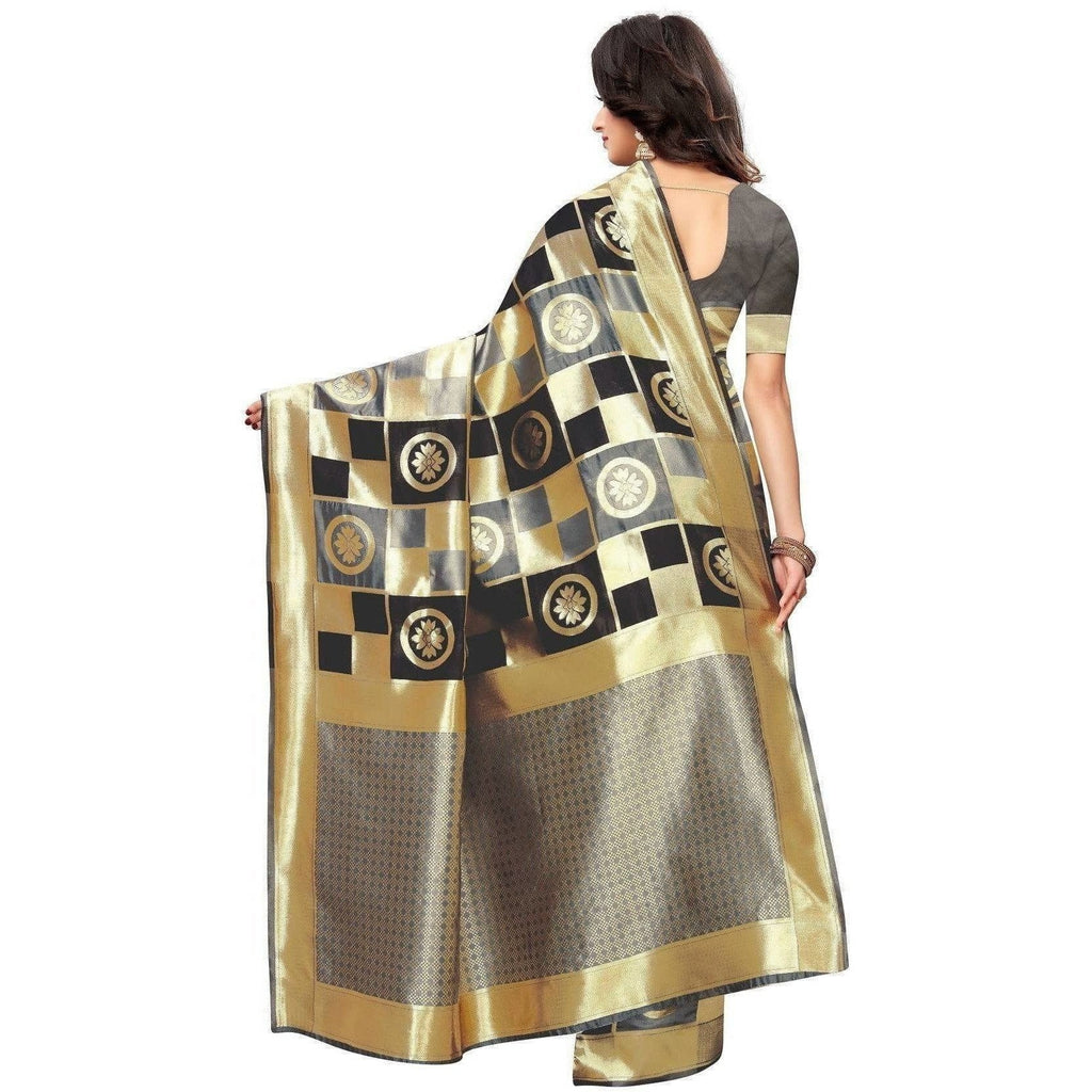 Vamika Banarasi Jaquard Grey Weaving Saree (Banarasi 24)