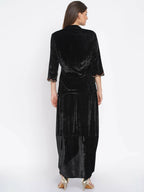Women Republic Black Velvet Embroiderd Koti With Dhoti Pants - Distacart