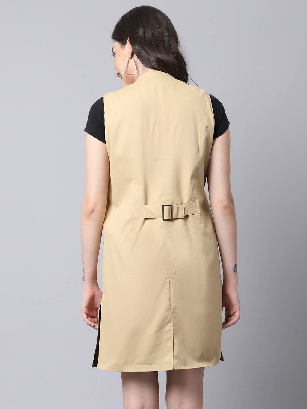 Even Apparels Brown Polywool Open Front Women's Long Coat PW724 - Distacart