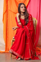 Cheera Red Kurta Palazzo Dupatta set