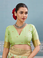 Shree Shyam Fashion Sea Green Silk Saree - Distacart