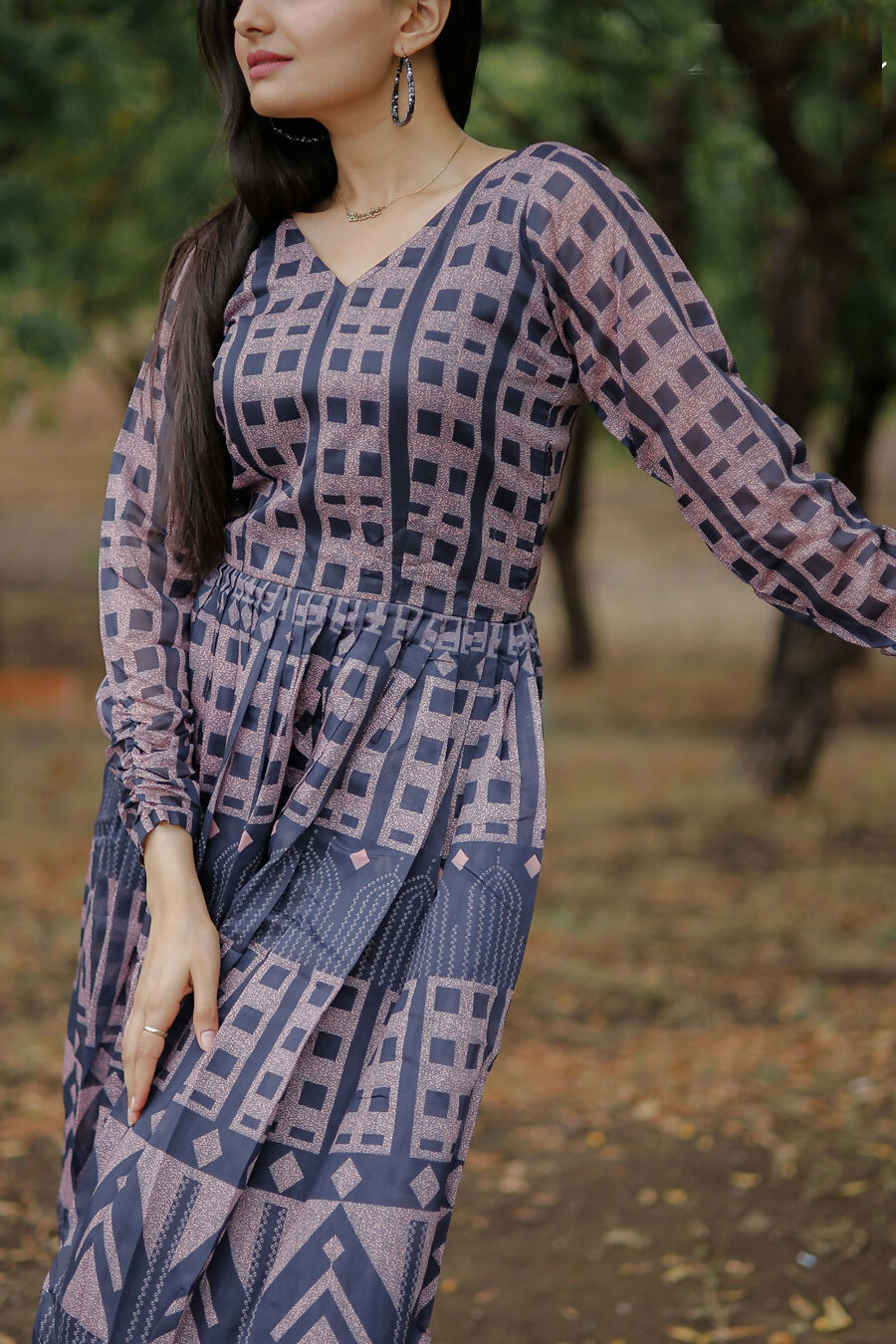 Aayaa Pure Chanderi Gown With Heavy Digital Print - Multi Color - Distacart