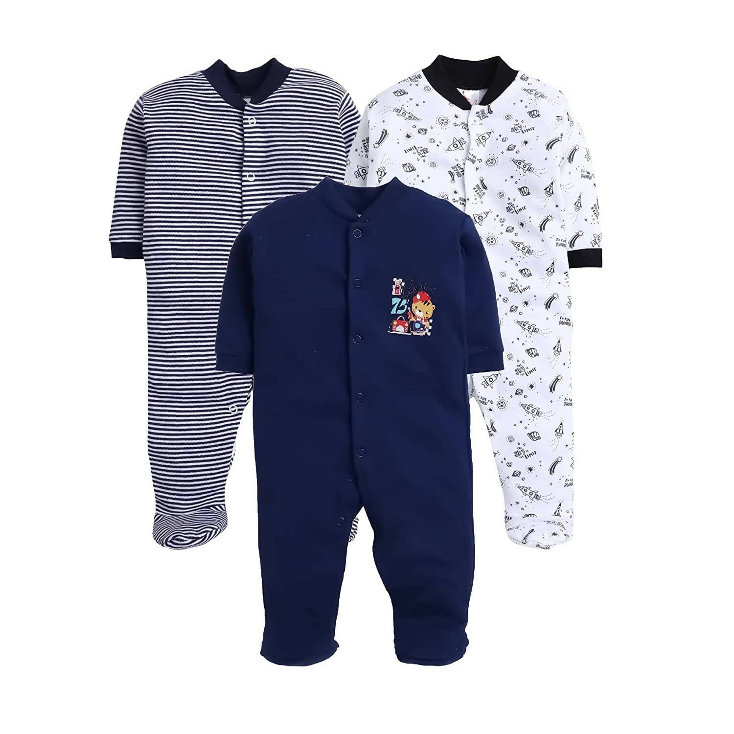 Daddy - G Rompers/Sleepsuits/Jumpsuit /Night Suits for New Born Babies - Navy Blue